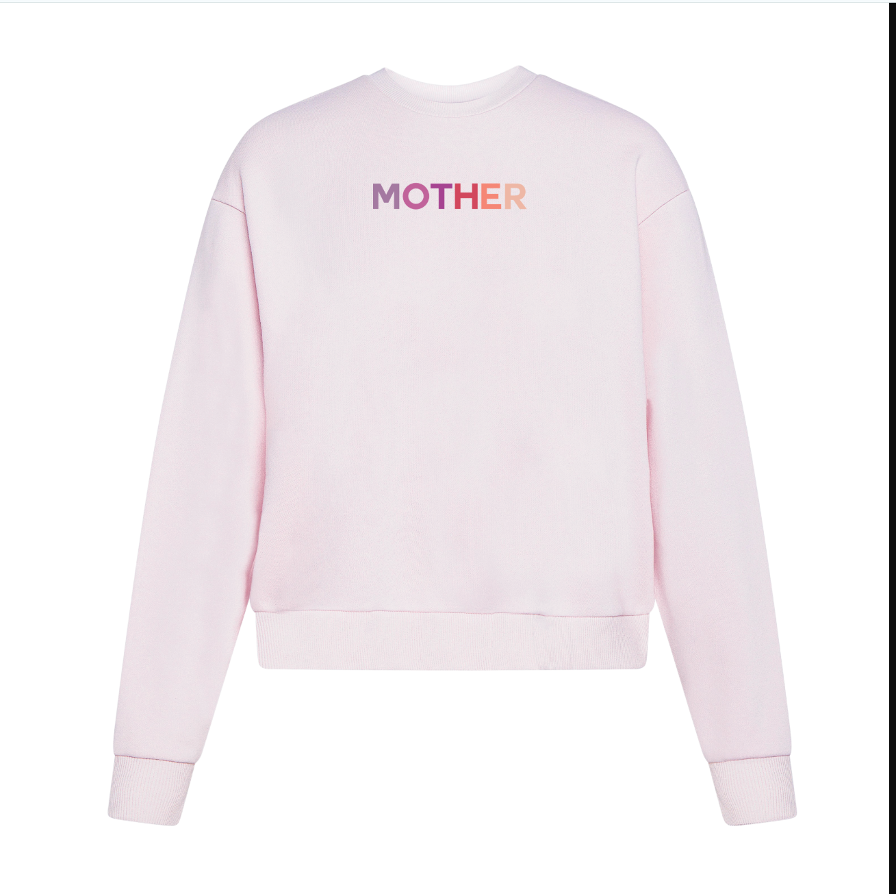 MOTHER Polished French Terry Crew Pale Lavender <br /> Pink Shades image 0
