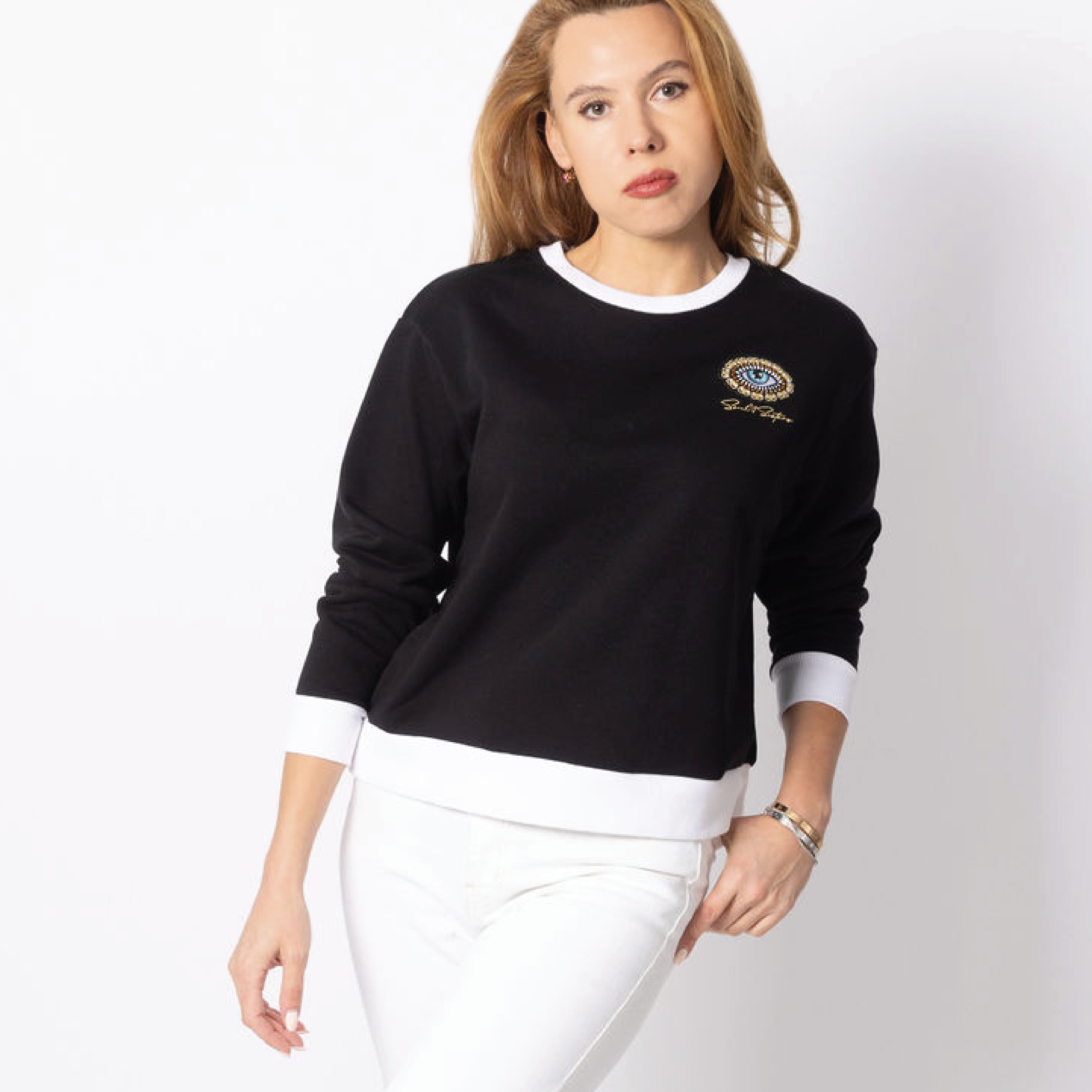 Soul Sister Eye Jeweled Patch Crew image 0