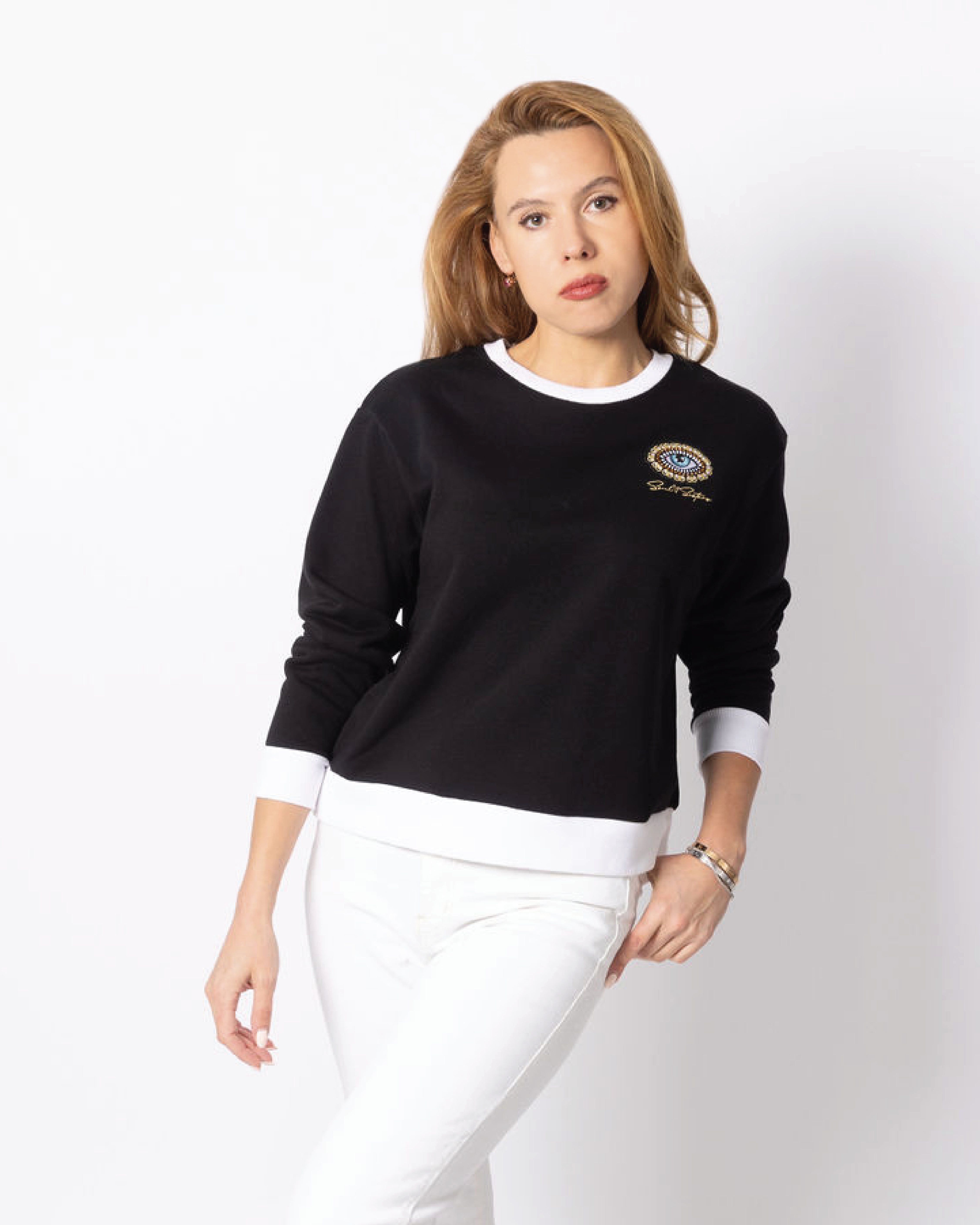 Soul Sister Eye Jeweled Patch Crew image 0