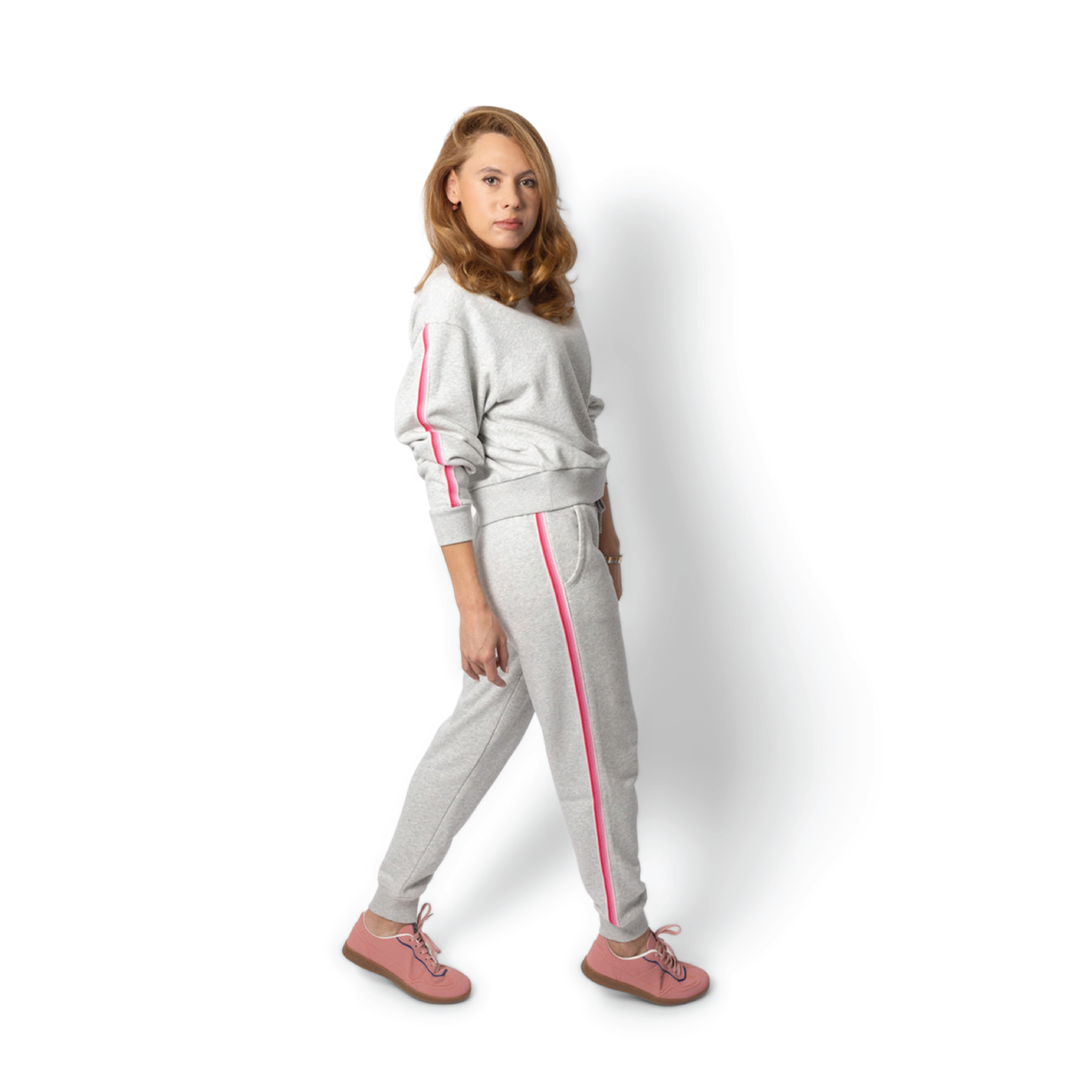 Sporty Gradient Stripe Jogger <br /> Grey Heather Pink image 2