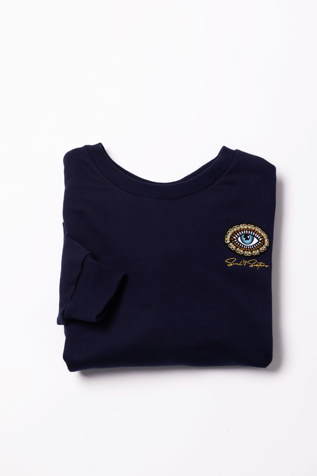 Soul Sister Eye Jeweled Patch Crew - Evening Blue image 1
