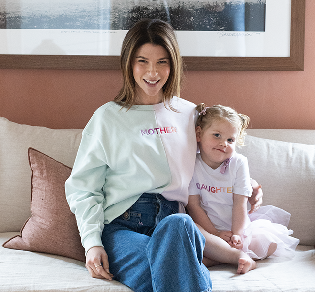 MOTHER Color-Block Polished French Terry Crew Pale Lavender & Pale Mint image 4