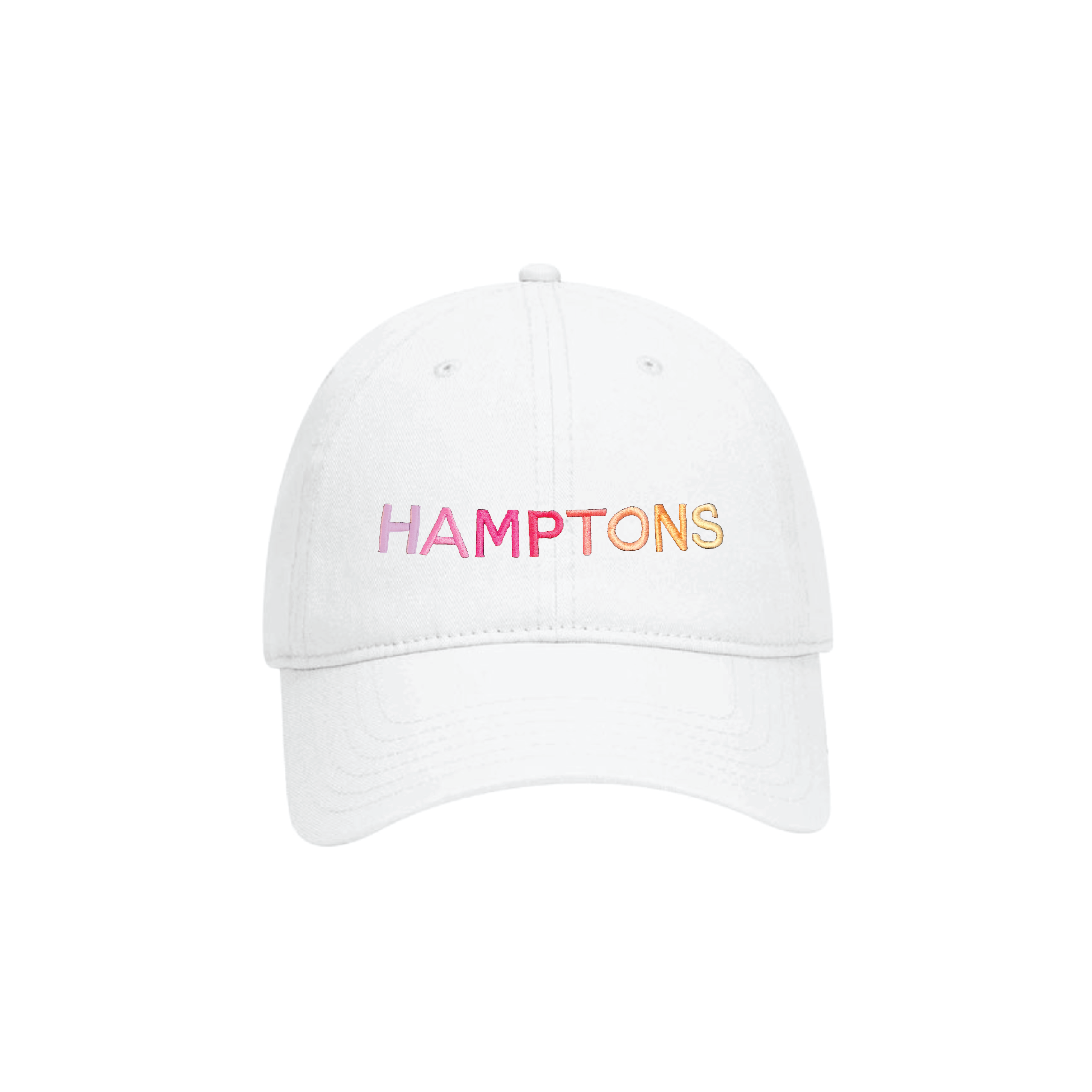 HAMPTONS Garment Washed Dad Cap-White<br /> Pink Shades image 0