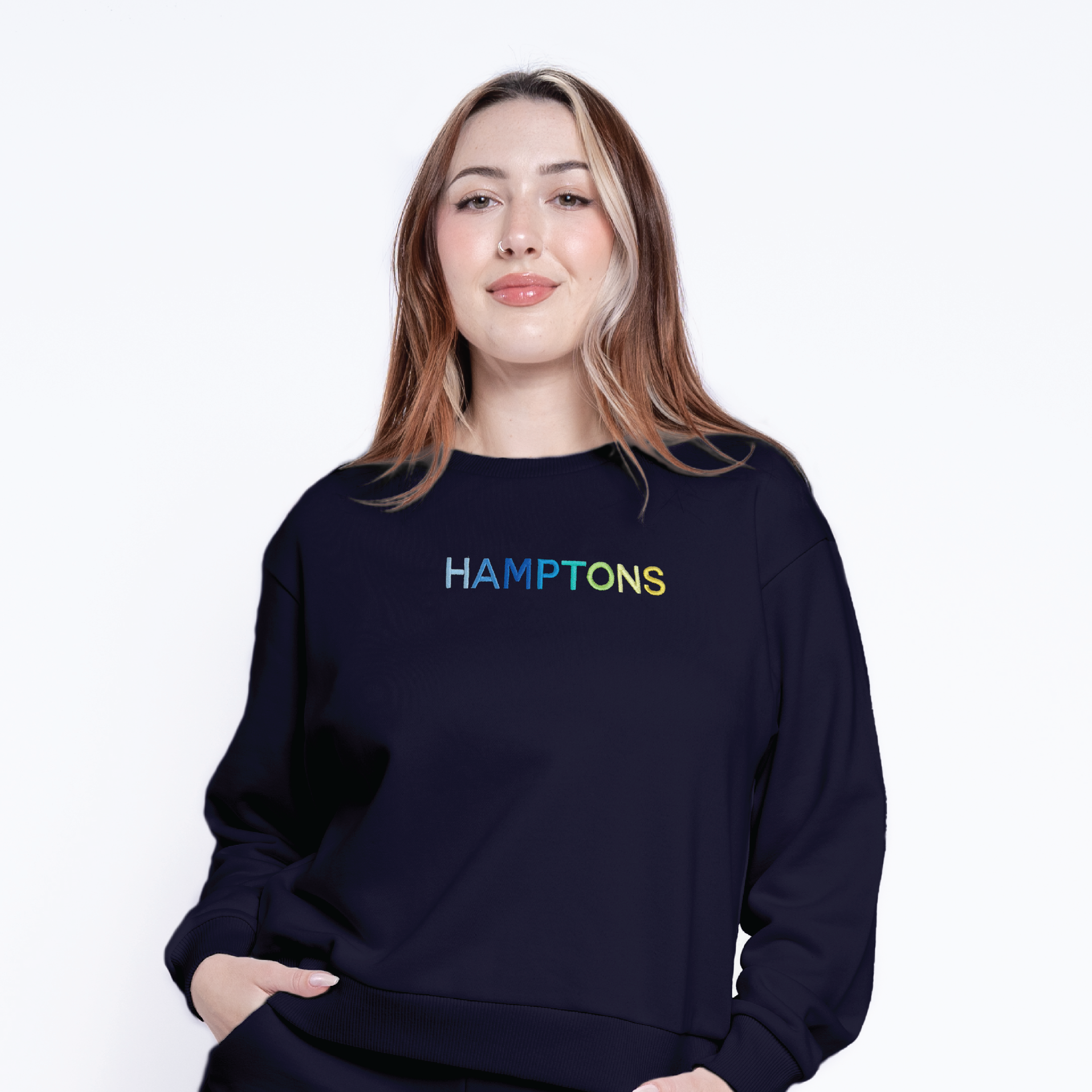 HAMPTONS Polished French Terry Crew Evening Blue<br /> Blue Shades image 1