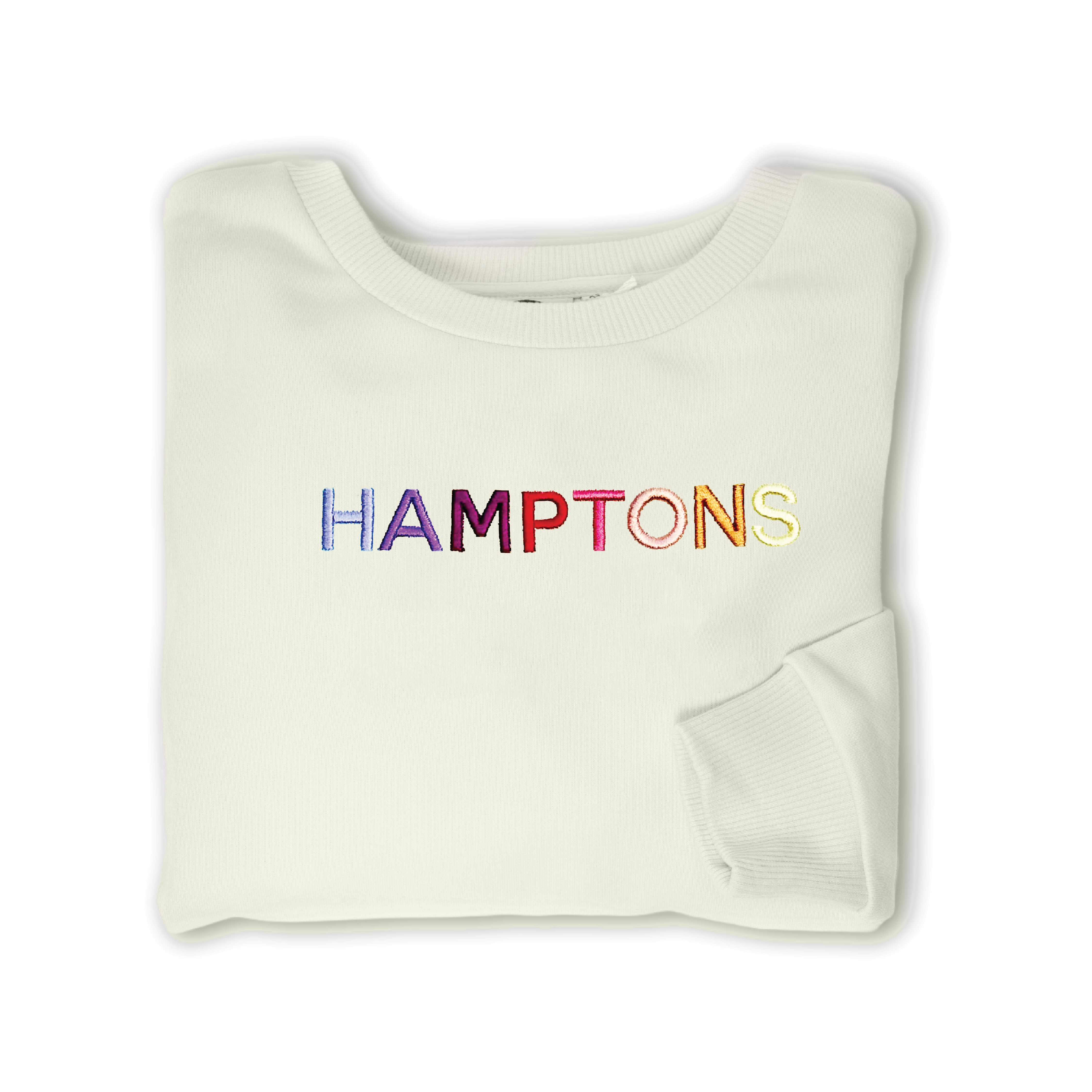 HAMPTONS Polished French Terry Crew White Sand<br /> Pink Shades image 2