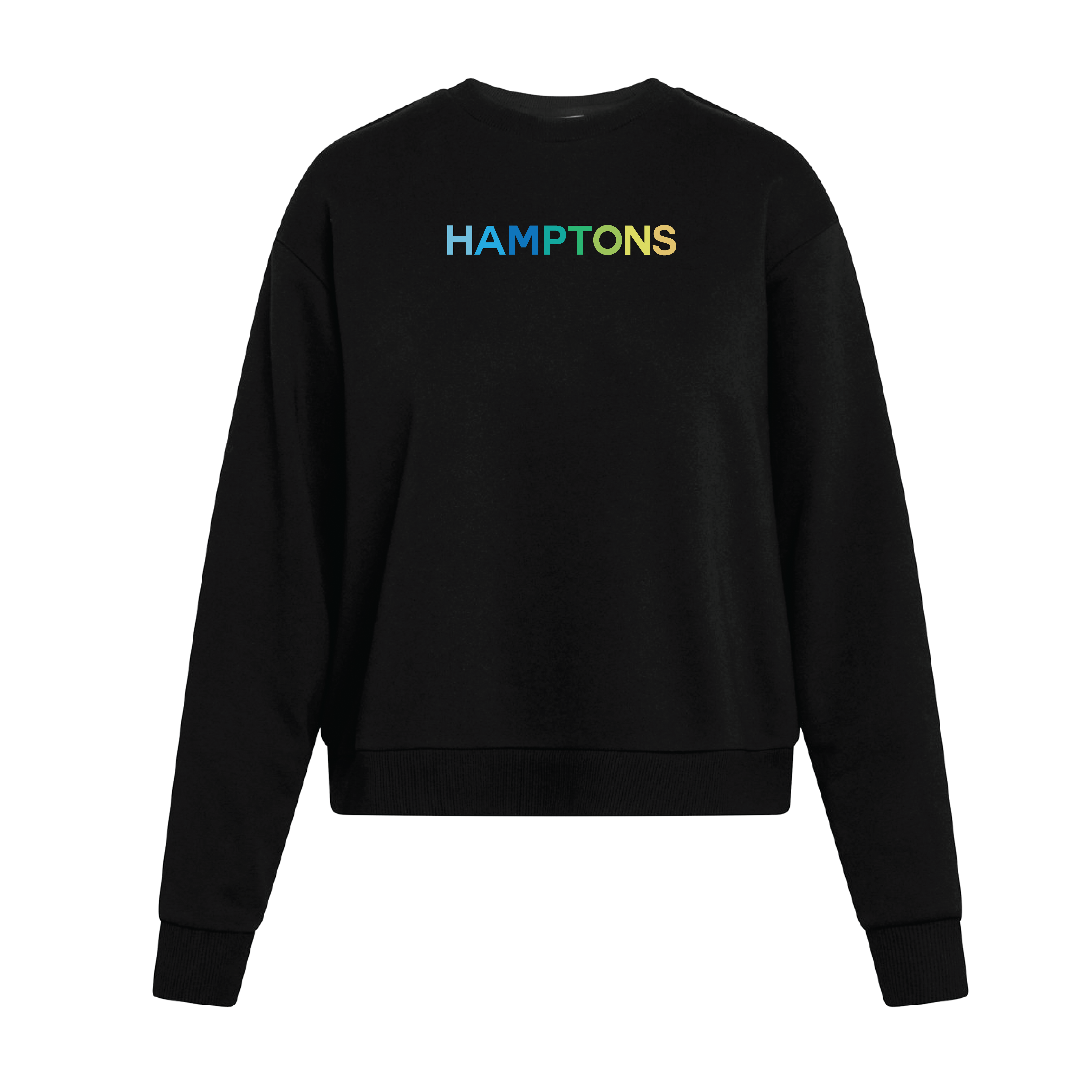 HAMPTONS Polished French Terry Crew Black <br/> Blue Shades image 2