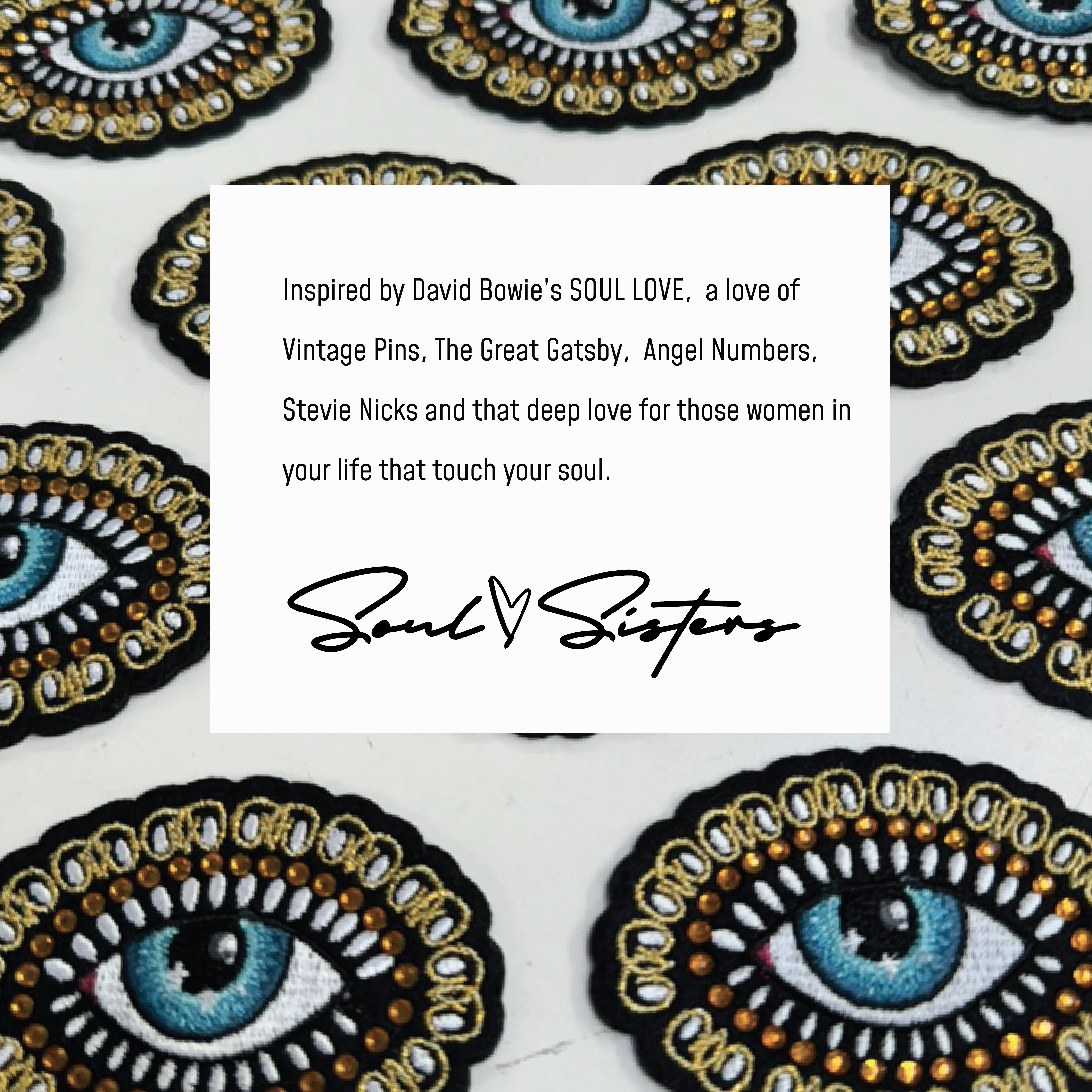 Soul Sister Eye Jeweled Patch Crew - Pale Mint image 1