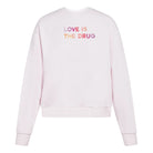 LOVE IS THE DRUG Polished French Terry Crew Pale Lavender <br/> Pink Shades image 0