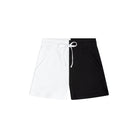 Colorblocked French Terry Shorts - Black & White image 0