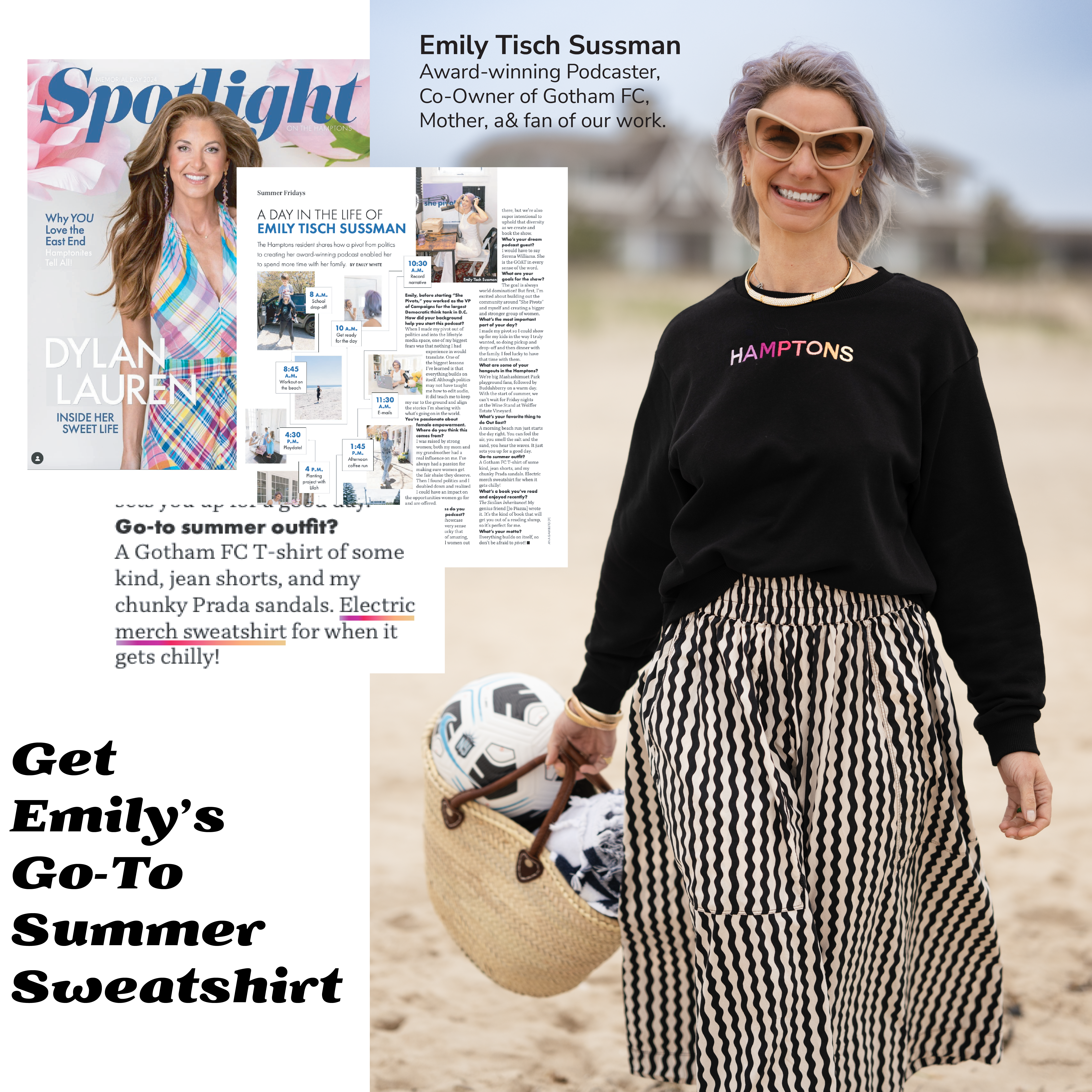 HAMPTONS Polished French Terry Crew Black <br /> Pink Shade image 6