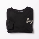 Sag Script Polished French Terry Crew Black Platinum Embroidery image 2