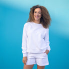 Solid French Terry Crewneck Sweatshirt - White image 2