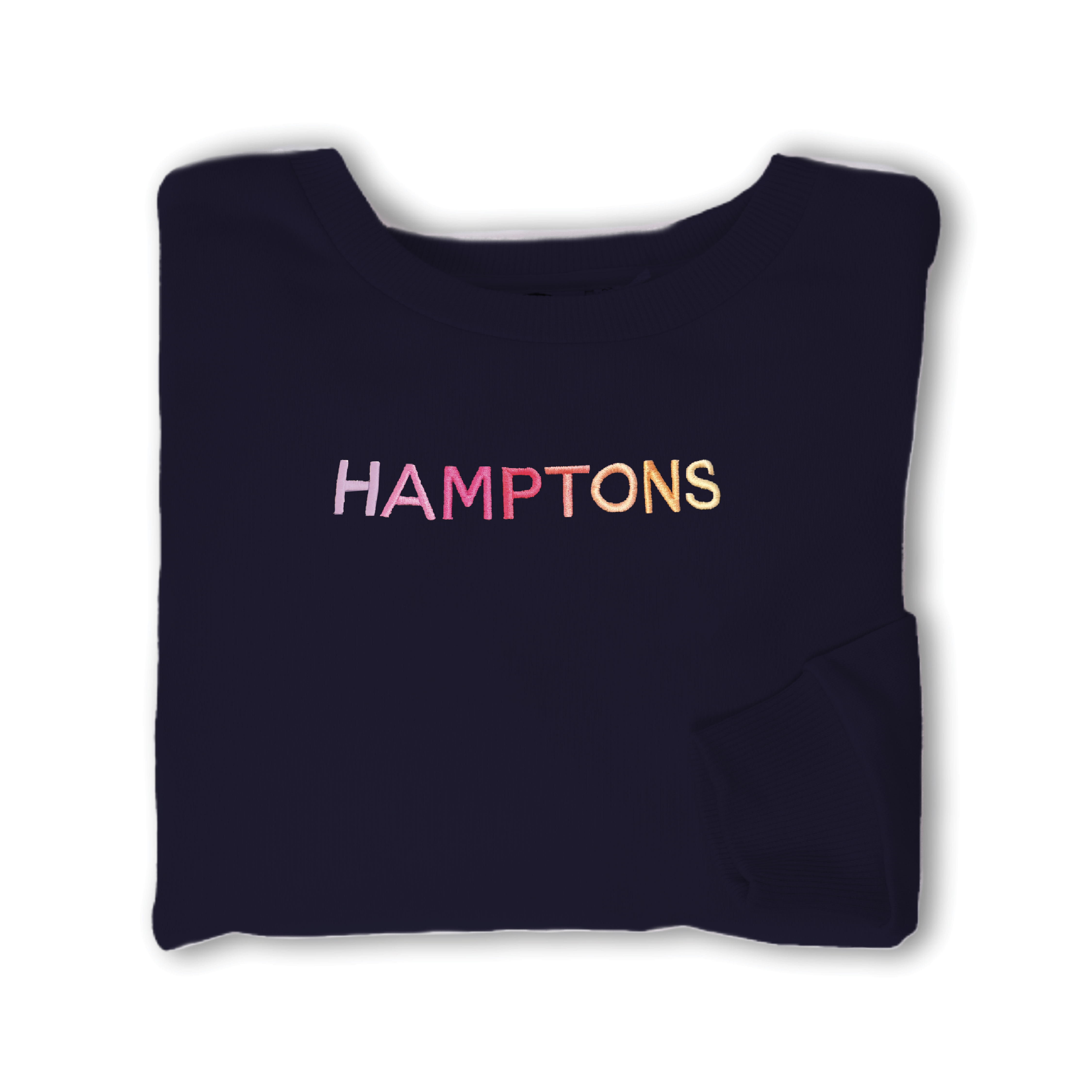 HAMPTONS Polished French Terry Crew Black <br /> Pink Shade image 7