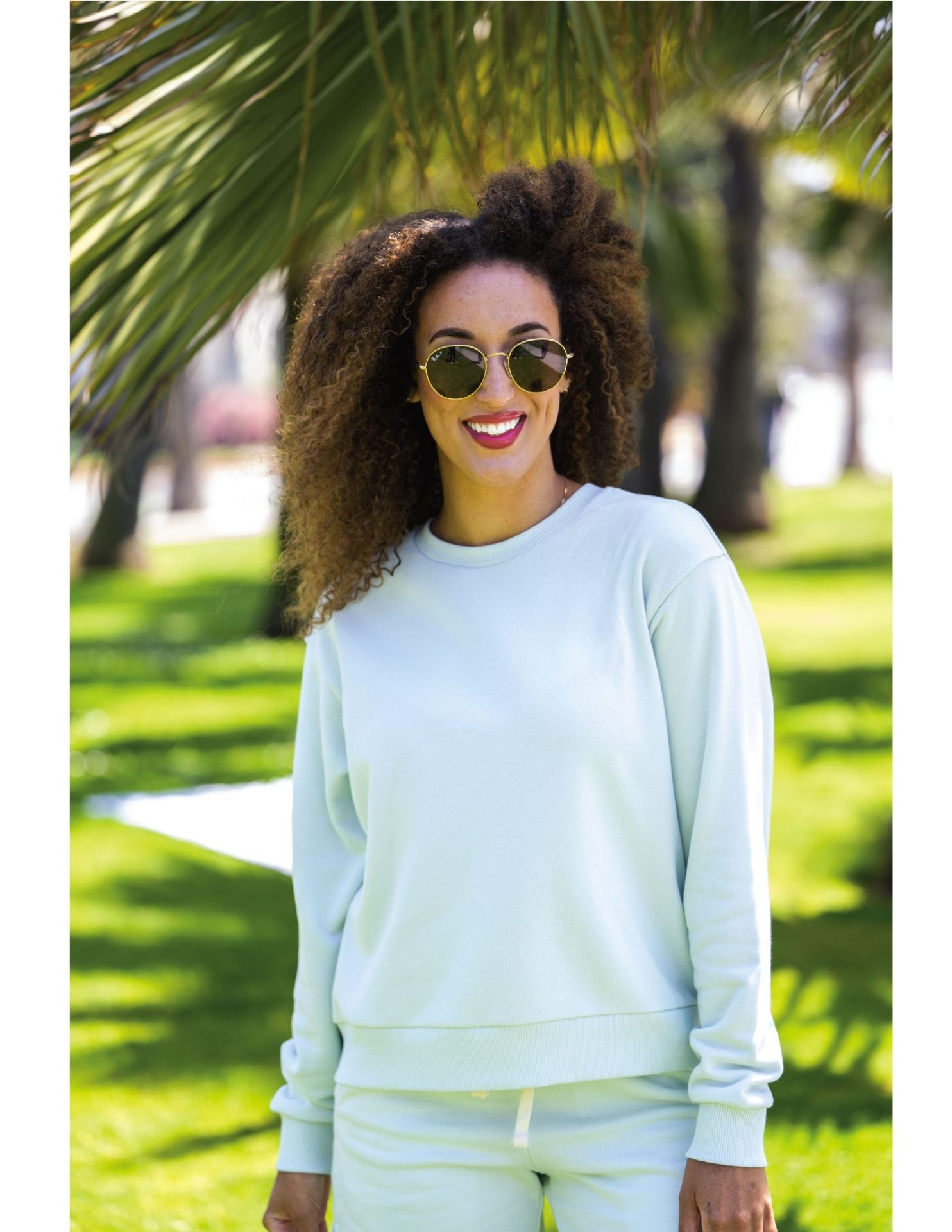 Solid French Terry Crewneck Sweatshirt - Pale Mint image 1