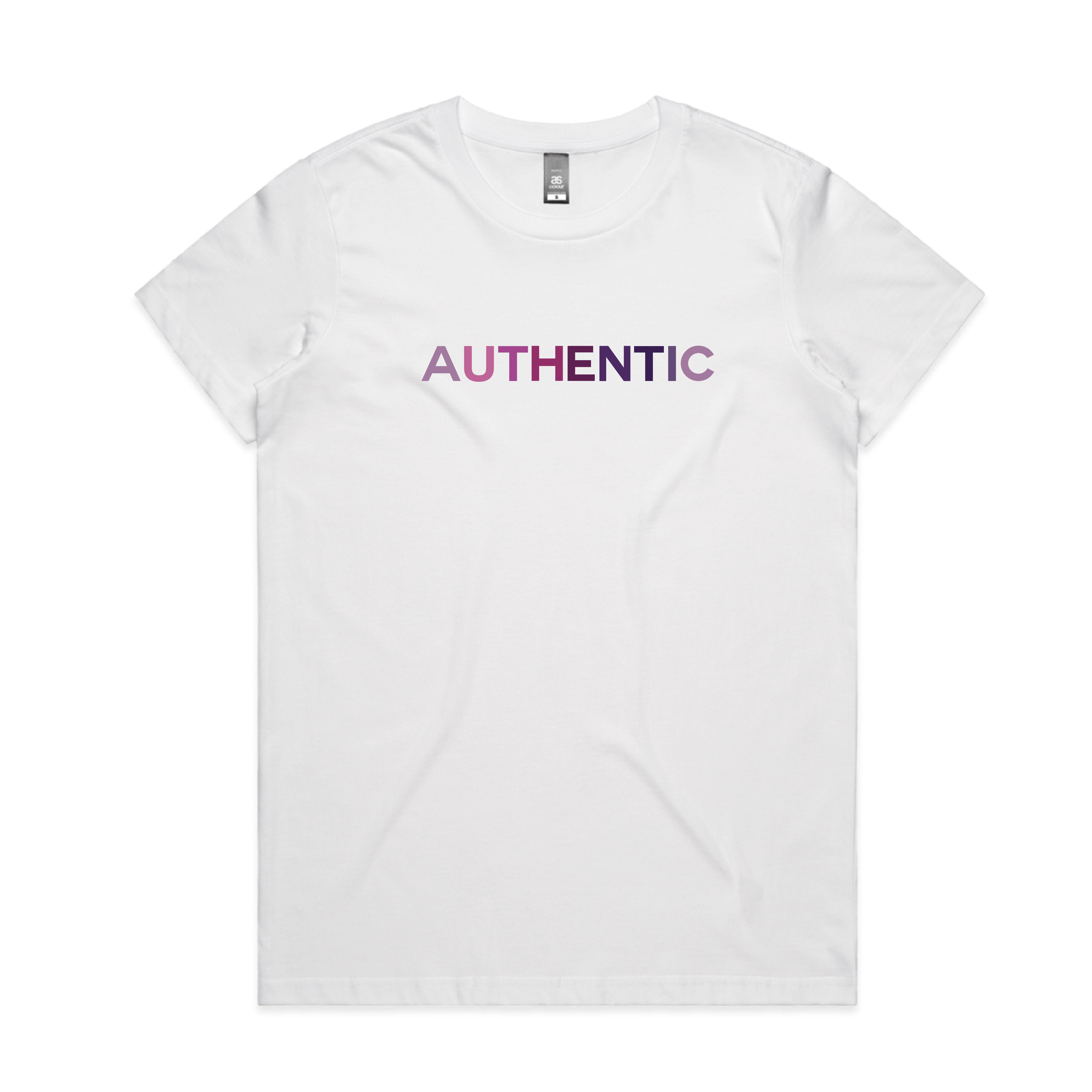 ADULT AUTHENTIC T-Shirt- White <br /> Purple Shades image 0