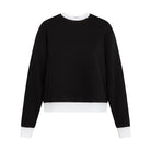 Black & White Contrast Trim French Terry Sweatshirt image 0