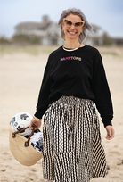 HAMPTONS Polished French Terry Crew Black <br /> Pink Shade image 2