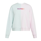 MOTHER Color-Block Polished French Terry Crew  Pale Lavender & Pale Mint image 0