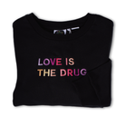 LOVE IS THE DRUG Polished French Terry Crew Black <br/> Pink Shades image 1
