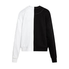 Colorblocked French Terry Crewneck Pullover - Black & White image 3