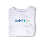 HAMPTONS Polished French Terry Crew White <br /> Blue Shades image 1