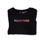 HAMPTONS Polished French Terry Crew Black <br /> Pink Shade image 3