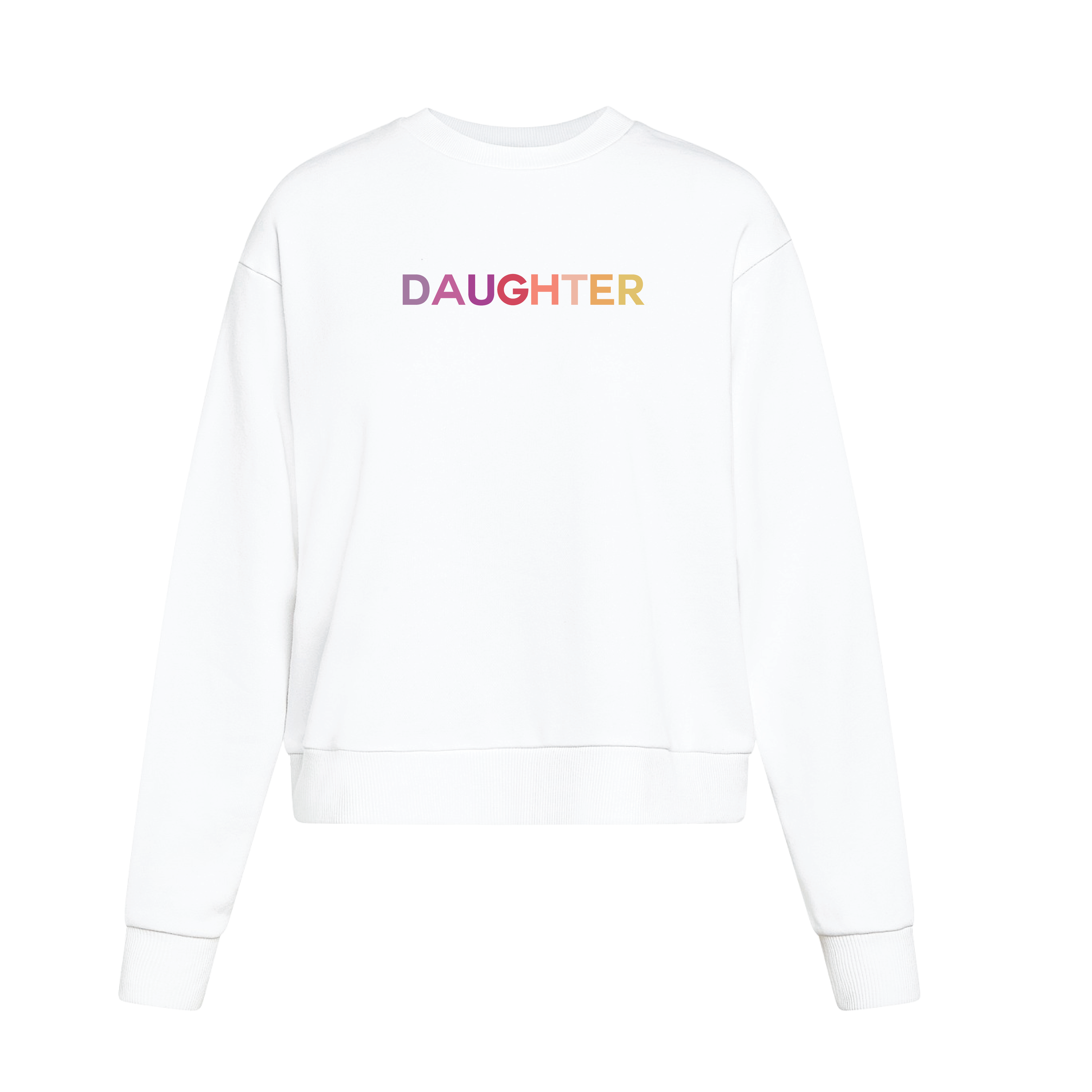 DAUGHTER Polished French Terry Crew White <br /> Pink Shades image 0
