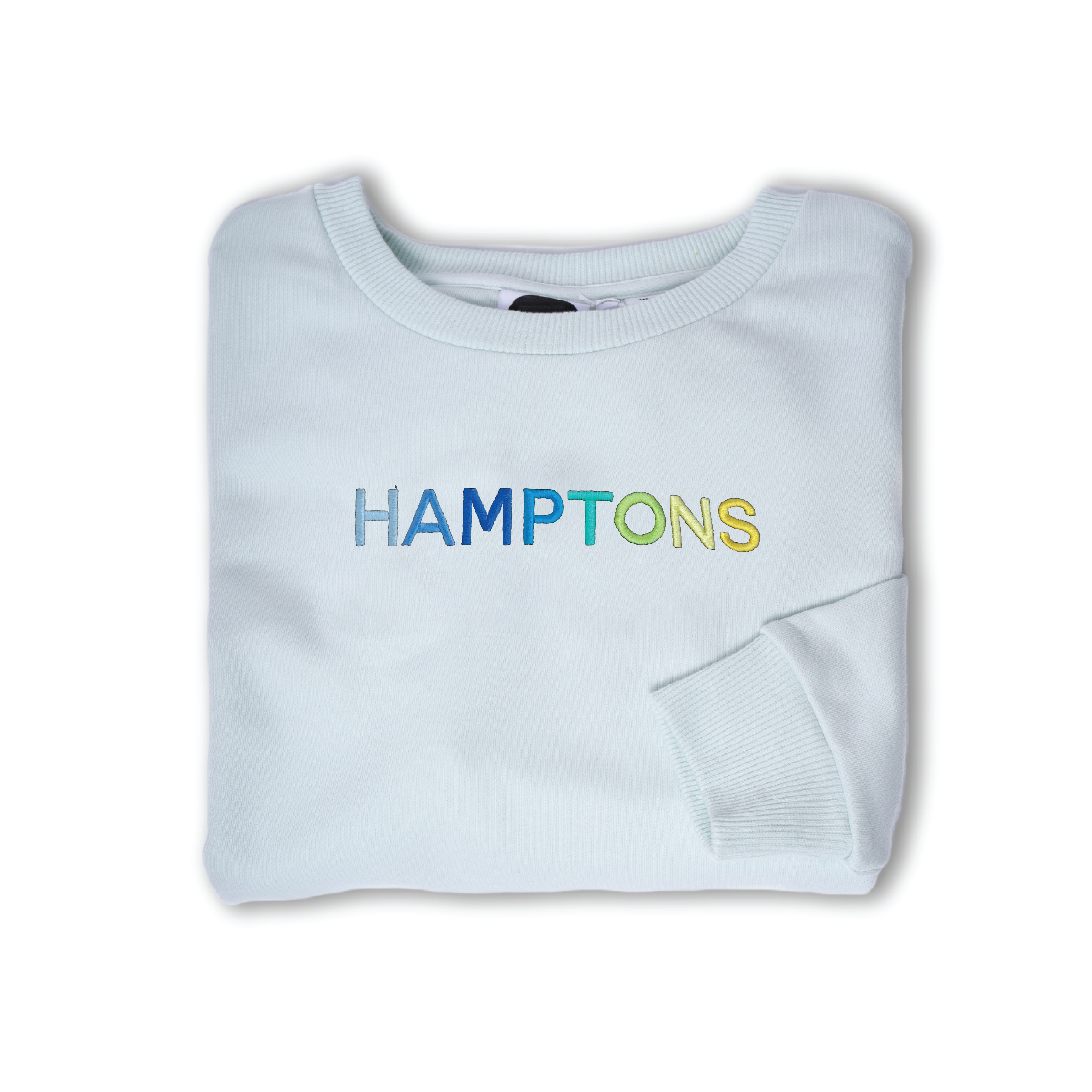 HAMPTONS Polished French Terry Crew Pale Mint <br /> Blue Shades image 1
