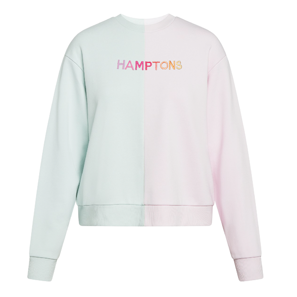 HAMPTONS Colorblocked French Terry Crewneck Pullover - Pale Lavender & Pale Mint image 0