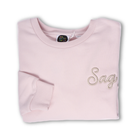 Sag Script Polished French Terry Crew Pale Lavender Platinum  Embroidery image 1
