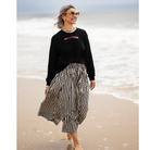HAMPTONS Polished French Terry Crew Black <br /> Pink Shade image 5