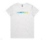 HAMPTONS Adults Polished Cotton White T-Shirt <br /> Blue Shades image 0