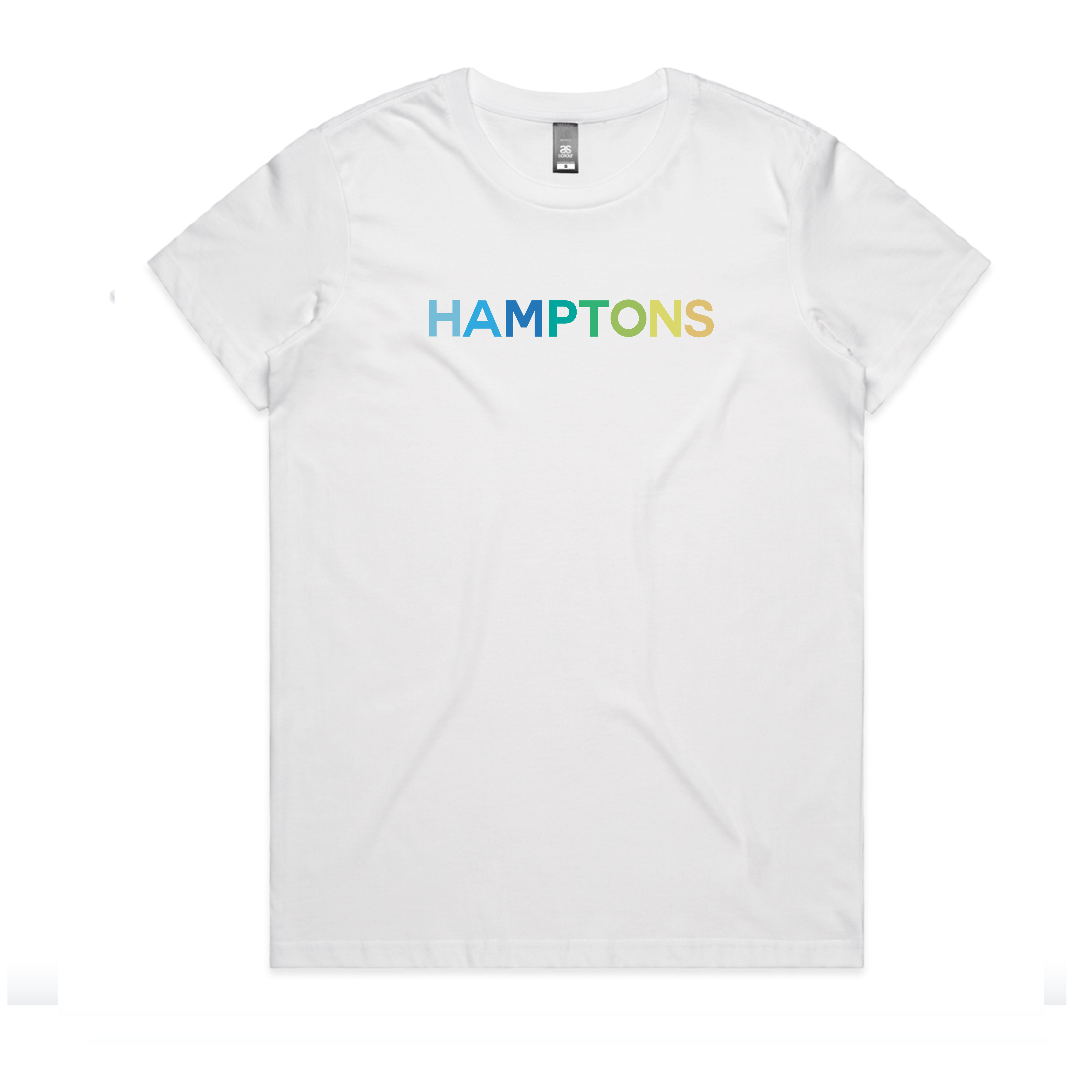 HAMPTONS Adults Polished Cotton White T-Shirt <br /> Blue Shades image 0