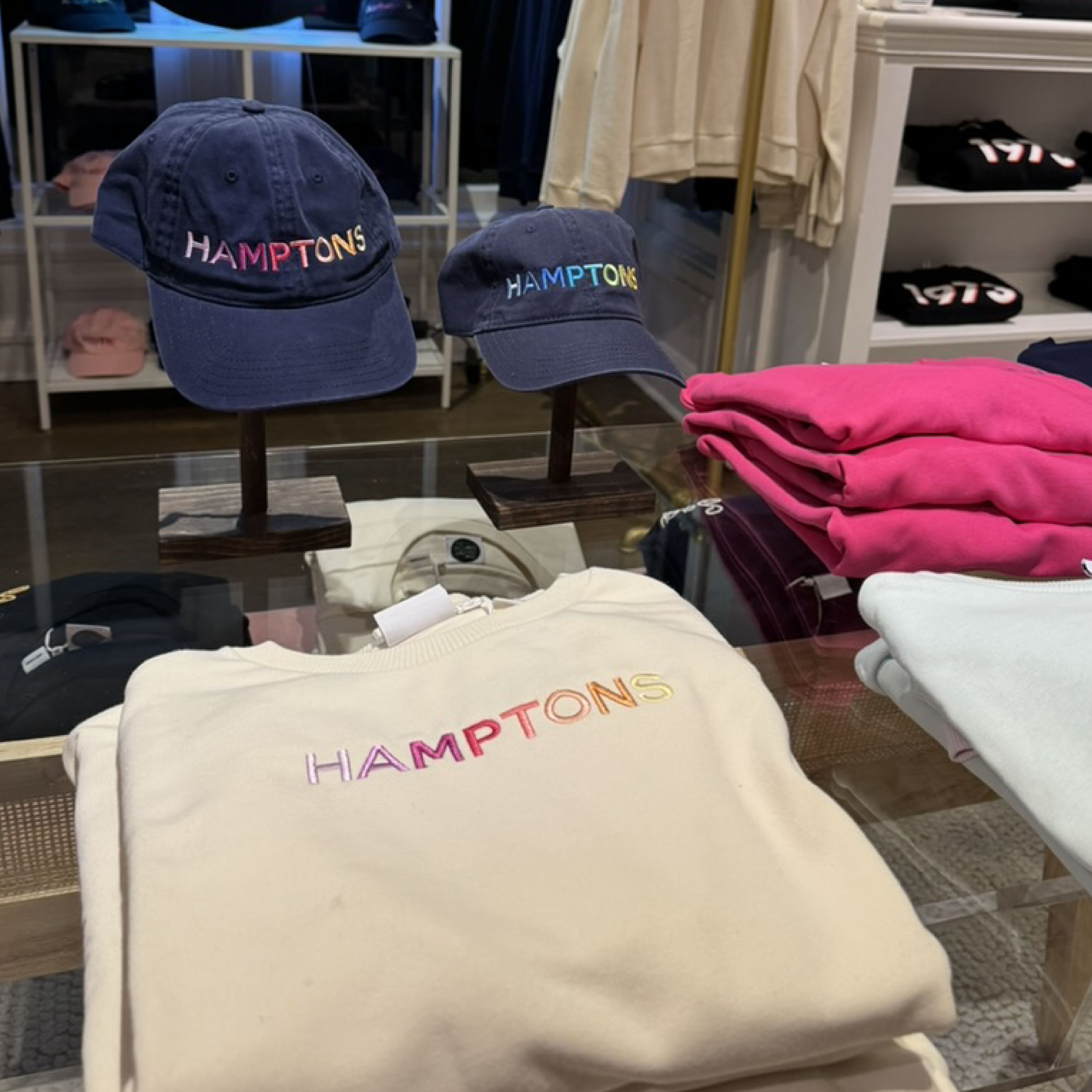 HAMPTONS Polished French Terry Crew White Sand<br /> Pink Shades image 7