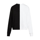 Colorblocked French Terry Crewneck Pullover - Black & White image 0