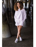 Solid French Terry Pocket Shorts - Pale Lavender image 1