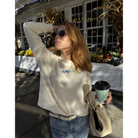 HAMPTONS Polished French Terry Crew White Sand<br /> Blue Shades image 5