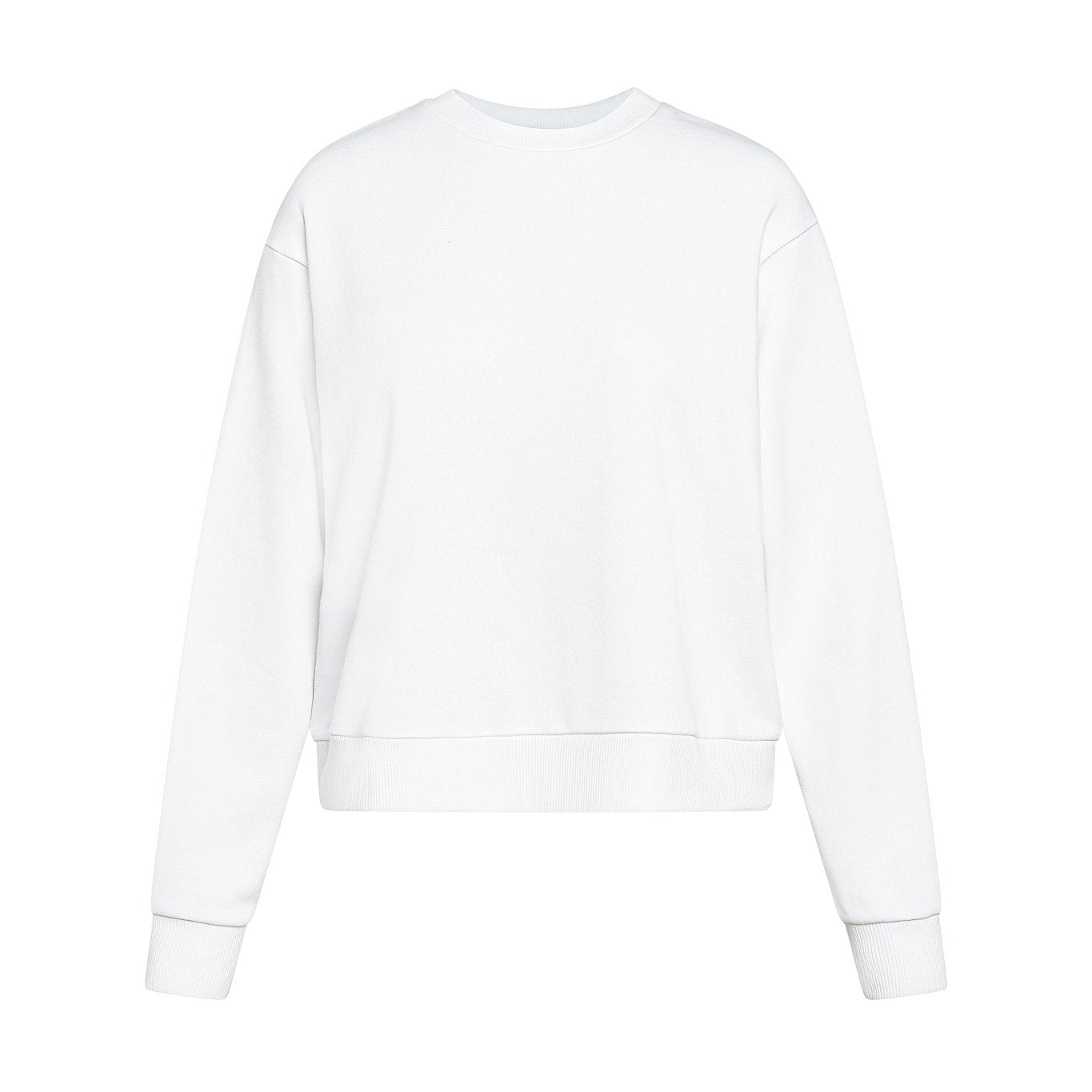 Solid French Terry Crewneck Sweatshirt - White image 0