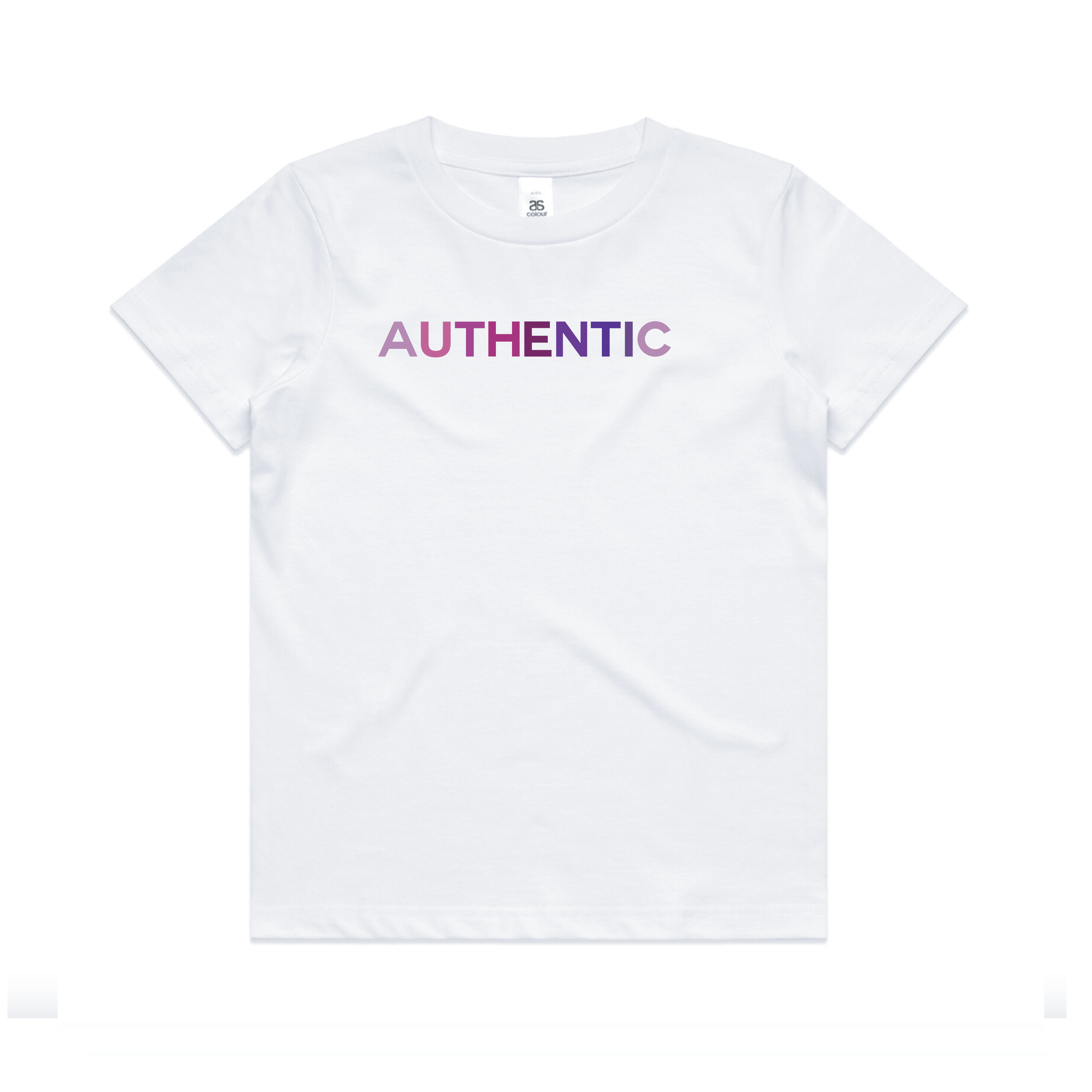 AUTHENTIC  White KIDS T-Shirt  <br /> Purple Shades image 0