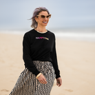 HAMPTONS Polished French Terry Crew Black <br /> Pink Shade image 0