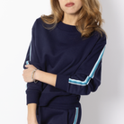 Sporty Gradient Stripe Crew <br /> Evening Blue-Turq image 0