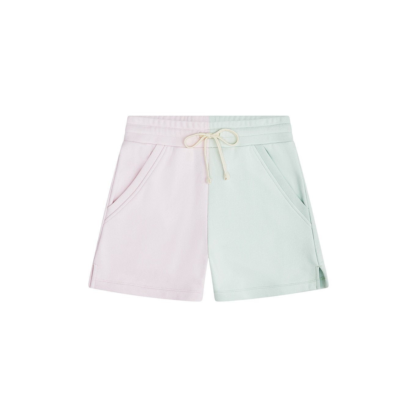 MOTHER Color-Block Polished French Terry Crew  Pale Lavender & Pale Mint image 2