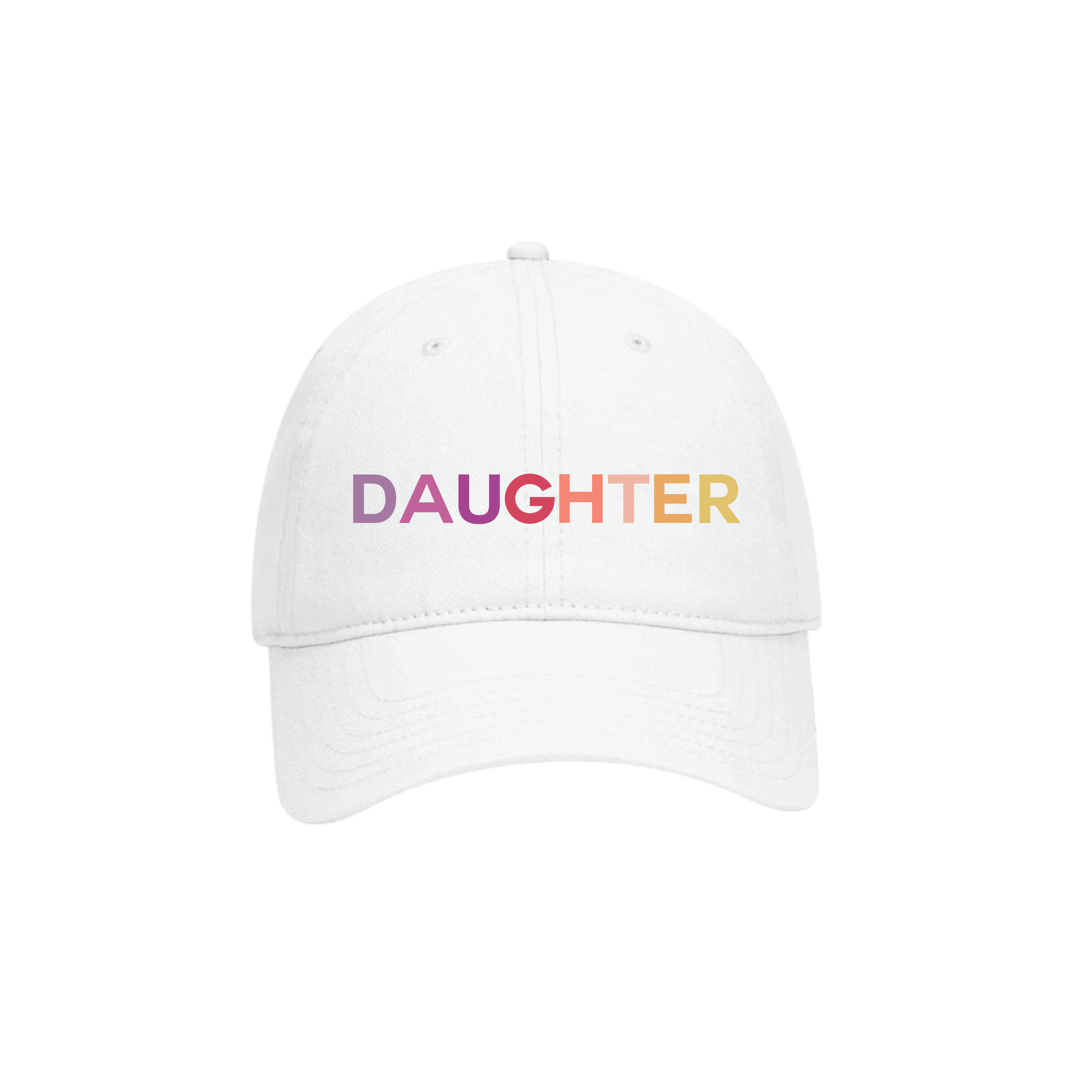 DAUGHTER Garment Washed Dad Cap-White Pink Shades image 0