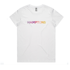 HAMPTONS Adults Polished Cotton White T-Shirt <br /> Pink Shades image 0