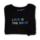 LOVE IS THE DRUG Polished French Terry Crew Black <br/> Blue Shades image 1
