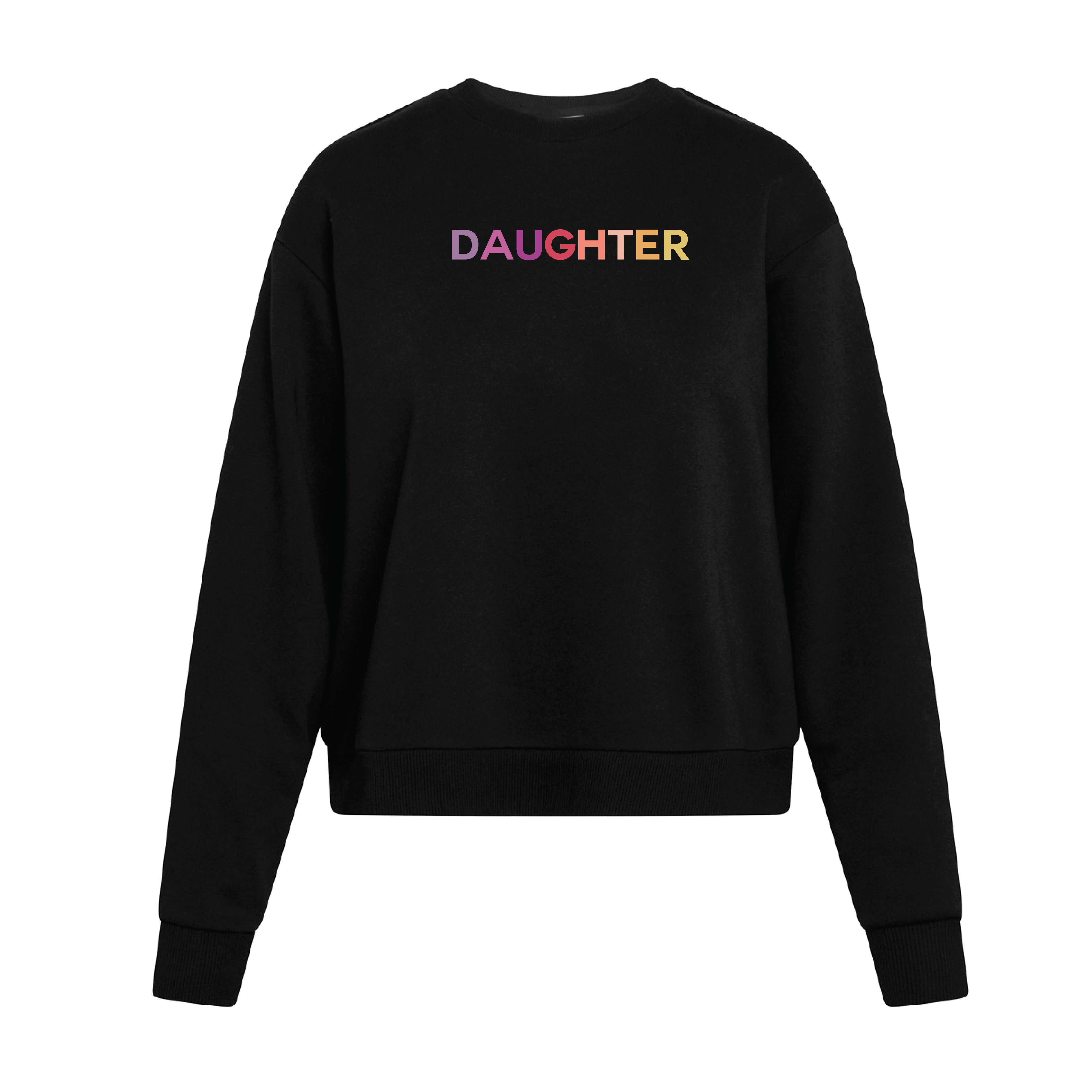 DAUGHTER Polished French Terry Crew Black <br /> Pink Shades image 0