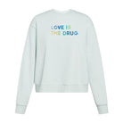 LOVE IS THE DRUG Polished French Terry Crew Pale Mint <br /> Blue Shades image 0