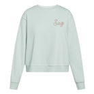 Sag Script Polished French Terry Crew Pale Mint  Platinum  Embroidery image 0