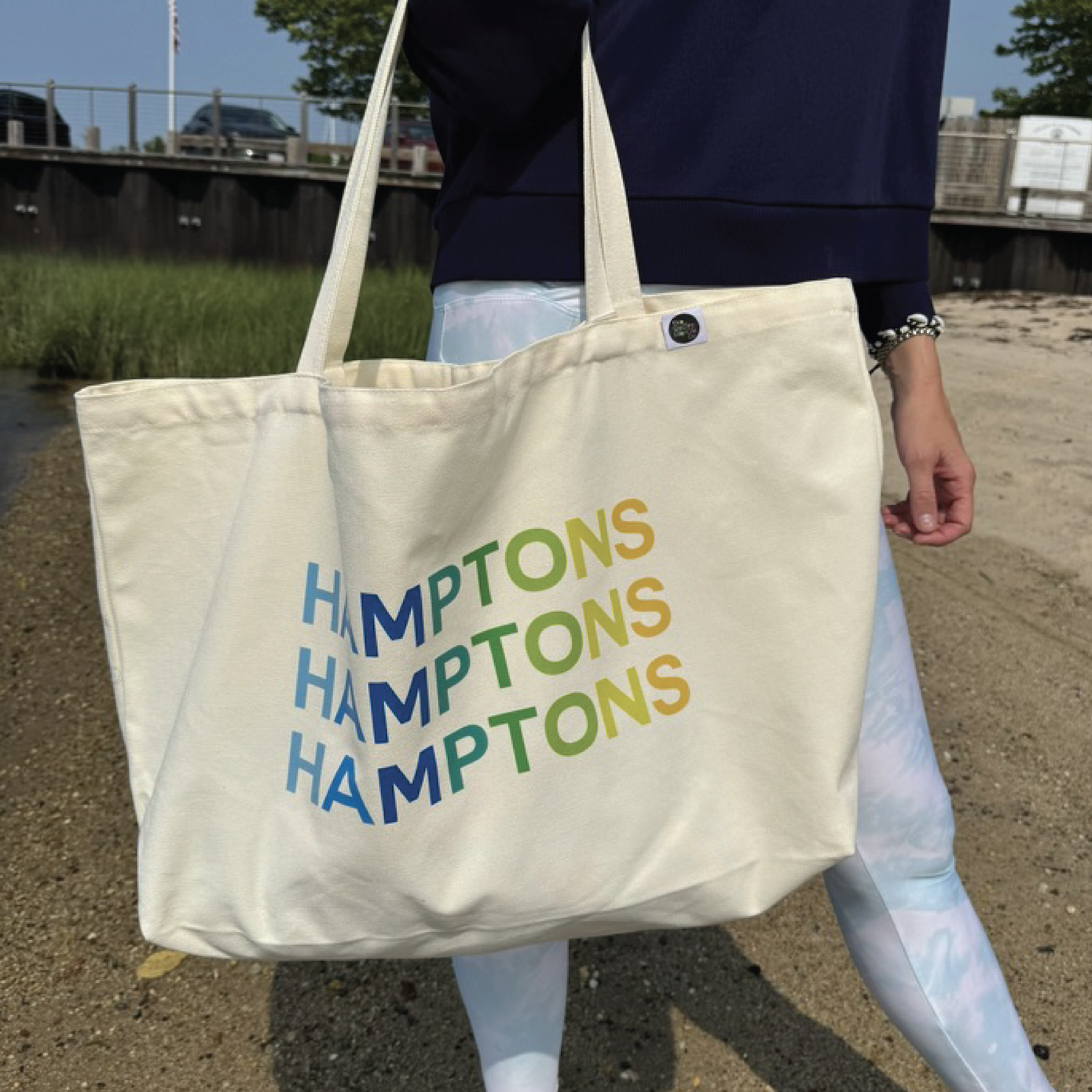 XL HAMPTONS Beach Tote - blue shades image 1