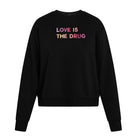 LOVE IS THE DRUG Polished French Terry Crew Black <br/> Pink Shades image 0